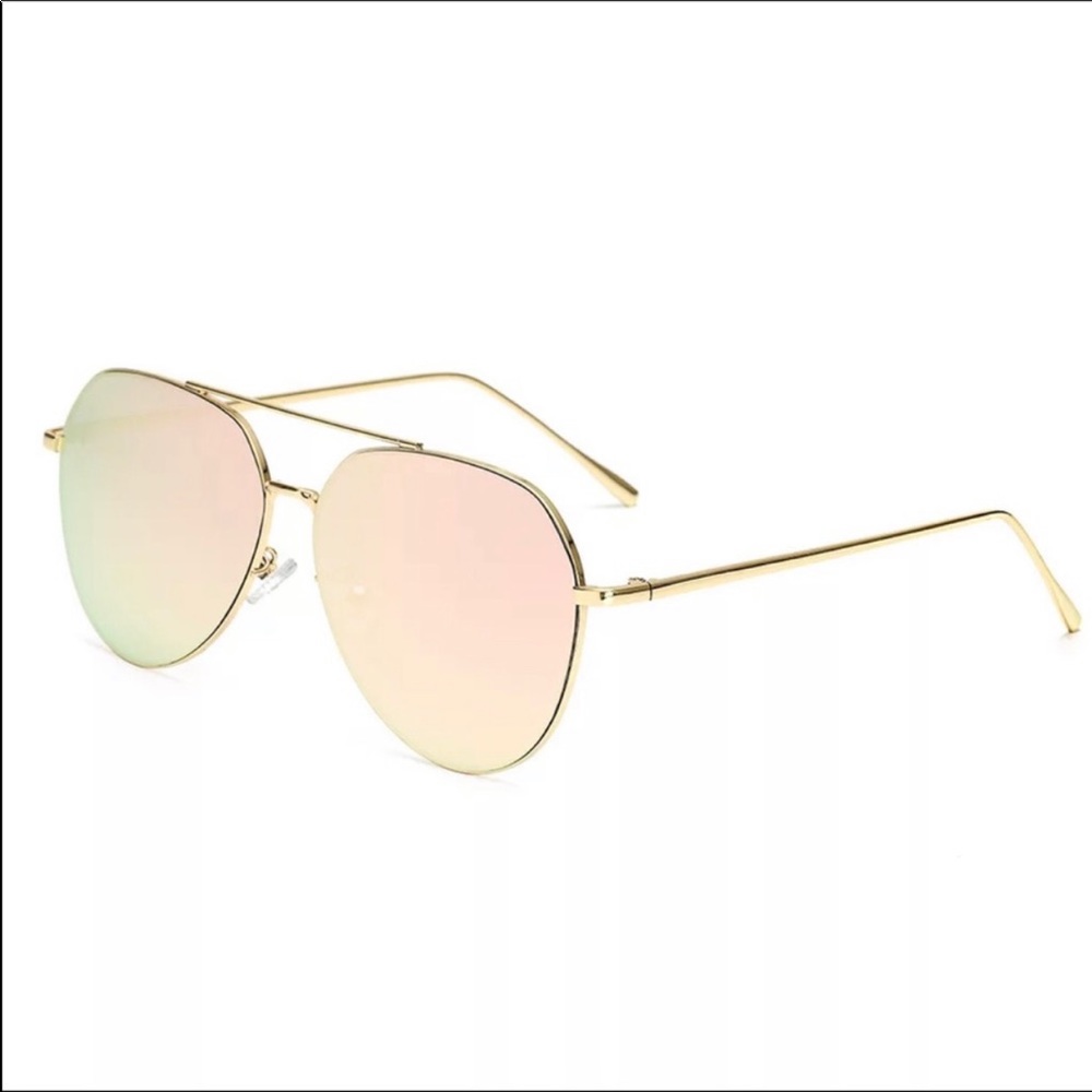 Rose Gold Aviator Sunglasses